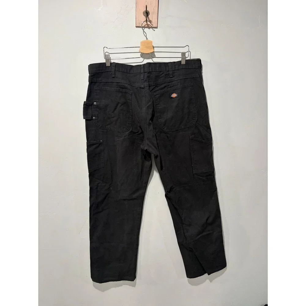 Dickies Mens DU336RBK Relaxed Fit Duck Carpenter Pants Black 38x32 Utility Work